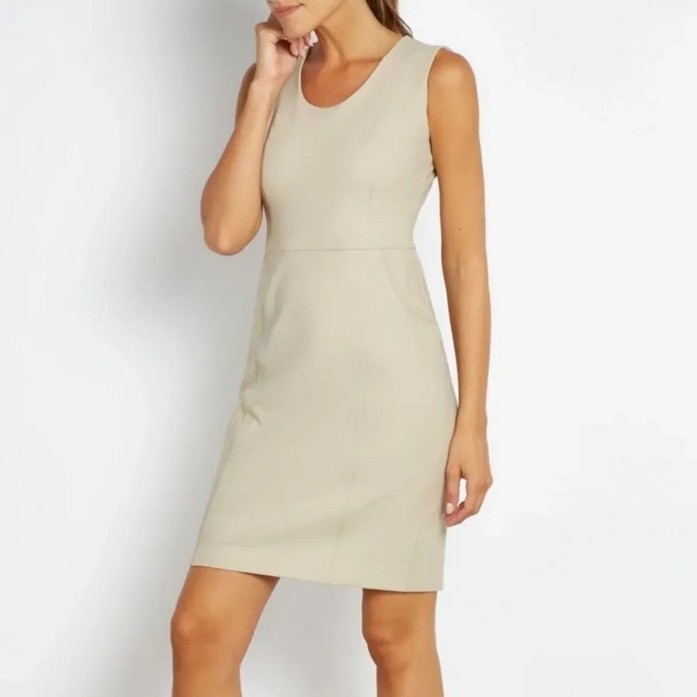 ANNE TAYLOR SLEEVELESS V-NECK ZIP CLOSURE KNEE LENGTH DRESS